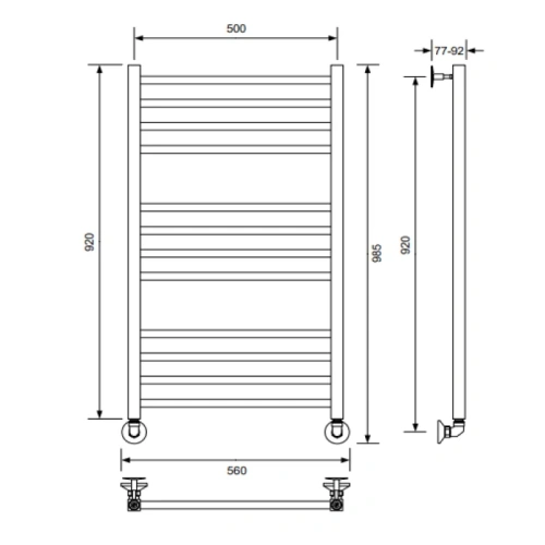 Полотенцесушитель Veconi Vero-A V10050GR-A 50х100 водяной графит - фото 3