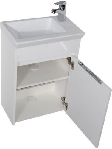 Комплект мебели: тумба с раковиной + зеркало Aquanet Дувр 00183198 45x28x155 подвесной цвет белый - фото 5
