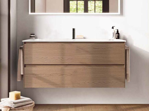 Тумба под раковину Berloni Bagno WAKBS2C6DIC 1429 120х46х55 подвесная цвет дуб светлый