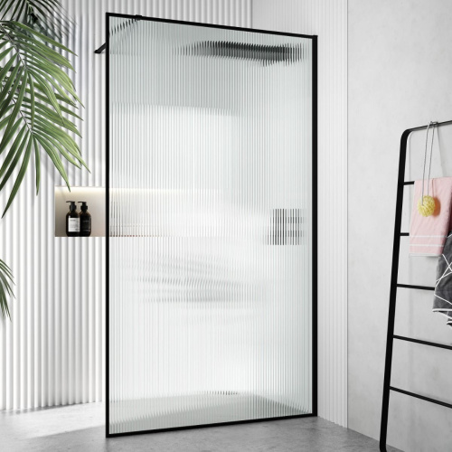 Душевая перегородка Cerutti SPA STRIP T120 120х120 стекло рифленое профиль черный