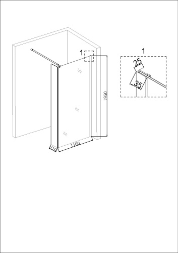 Душевая перегородка Niagara Nova NG-664-11 110х195 стекло прозрачное профиль хром глянцевый - фото 4
