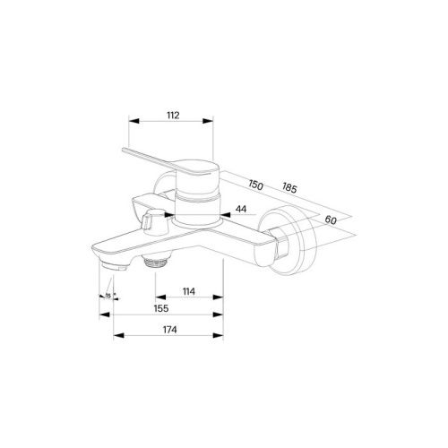 Смеситель для ванны Milardo Enjoy ENJSB00M02 настенный хром - фото 3