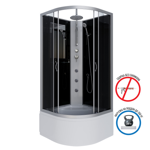 Душевая кабина Niagara Classic 25071434BKTG 80х80 четверть круга без крыши ориентация универсальная - фото 2
