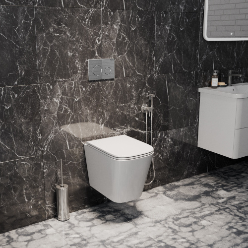 Унитаз подвесной Teymi Helmi T40302 белый с сиденьем микролифт безободковый каскадный смыв - фото 4