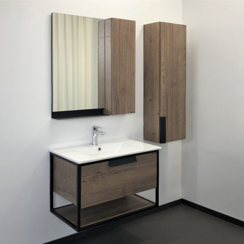 Тумба с раковиной Comforty Бонн 00-00006487CF 76х47х52 подвесная цвет дуб темный - фото 5