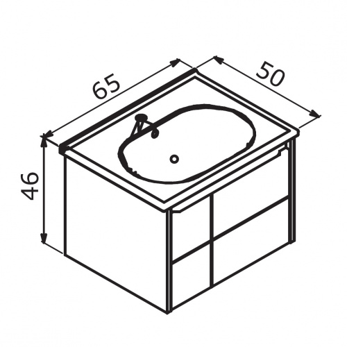 Тумба с раковиной Orka Likya 5002493 65х50х46 цвет антрацит матовый - фото 4