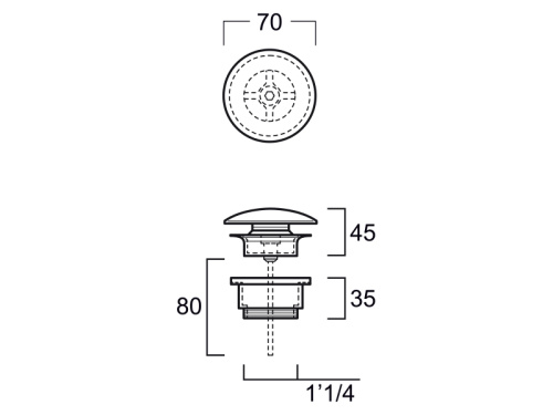 Донный клапан SIMAS PLCE Bianco - фото 2