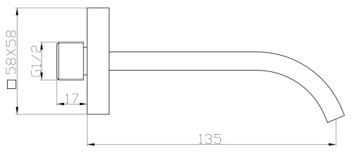 Излив BelBagno ROMANO ROM-BC-CRM настенный хром - фото 2