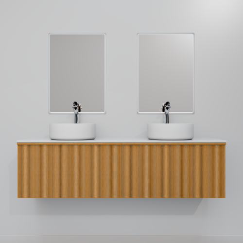 Тумба с раковиной+зеркало Art Decco Andy (Энди) AAN15W11D3MF 150x45x40 подвесная цвет белый дуб - фото 4