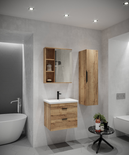 Шкаф-пенал Grossman Форта 303005 30х25х120 подвесной цвет дуб галифакс - фото 3