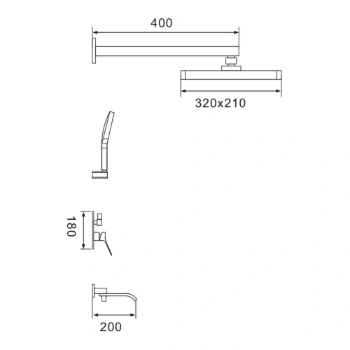 Душевая система Shevanik S4035 встраиваемая в стену цвет хром - фото 3