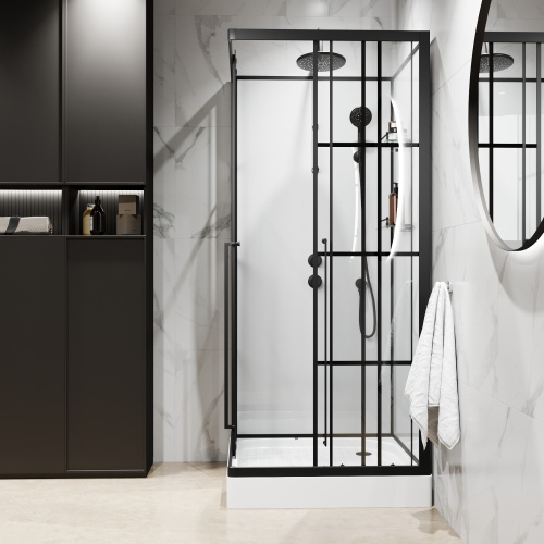 Душевая кабина Niagara Standart ST90/15QL/KL/BKT 90х90 квадратная без крыши ориентация левая - фото 5