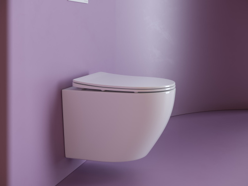 Унитаз подвесной Ceramica Nova UNO CN11001 белый с сиденьем микролифт безободковый душевой смыв - фото 3