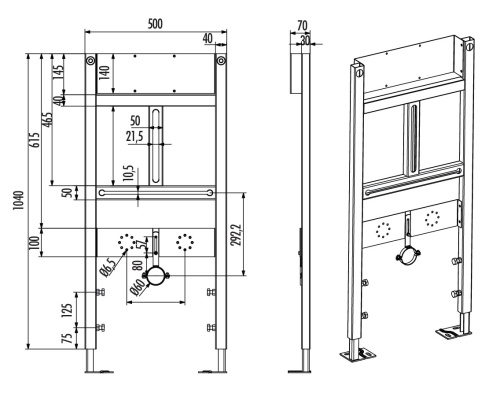 Инсталляция для писсуара Creavit GPM600.01 - фото 2