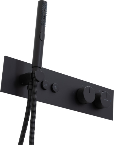 Смеситель для ванны с душем Allen Brau Liberty 5.33010-31 встраиваемый в стену черный с термостатом - фото 3