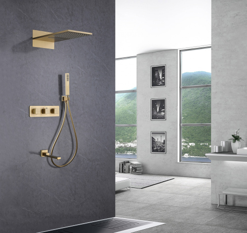 Душевая система ABBER AF8253G встраиваемая в стену с термостатом - фото 2