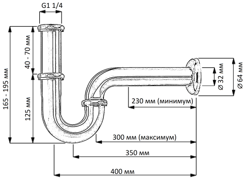 Сифон для раковины Creavit SF153 - фото 2