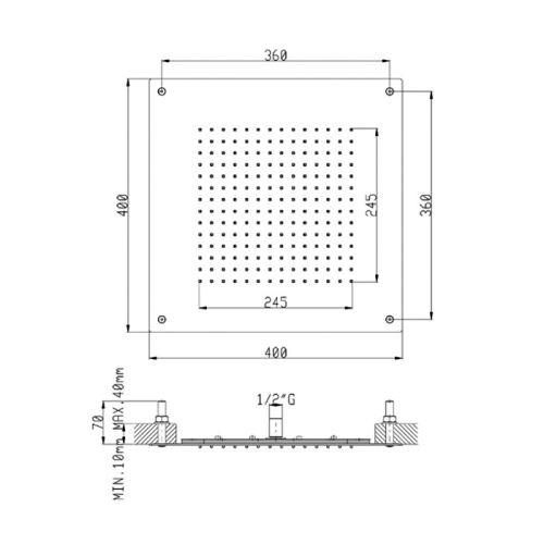 Верхний душ Cisal Zen Shower ZS025630D1 нержавеющая сталь - фото 2