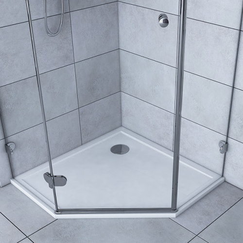 Душевой поддон Aquaton Калифорния 1A714936CA010 100х100 литьевой мрамор белый - фото 3