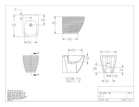 Биде напольное Disegno Ceramica Loom LO00600155 цвет коричневый
