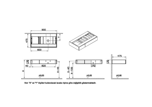 Тумба под раковину Vitra Origin 65678 90х48х14 подвесная цвет дуб - фото 2