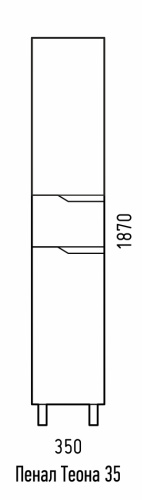 Шкаф-пенал Corozo Теона SD-00001442 35х29х187 - фото 3