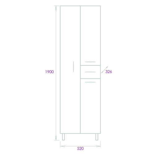 Шкаф-пенал Onika Модерн 405206 52х33х190 напольный - фото 3