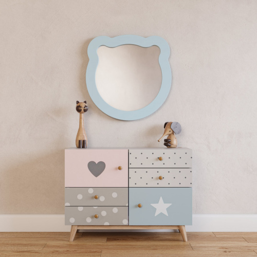 Зеркало в ванную Aquaton Каспер 1A283502CR0E0 50х50 цвет голубой - фото 5