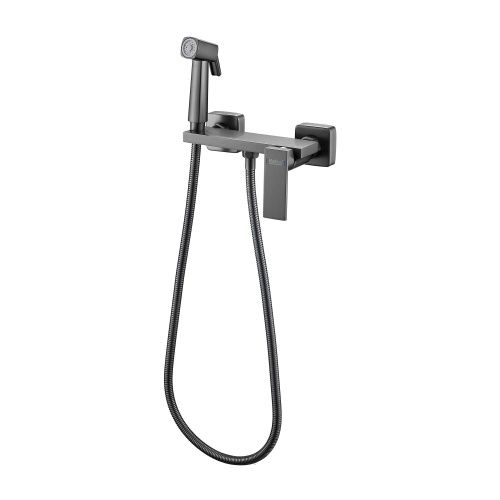 Гигиенический душ со смесителем Haiba HB5517-3 оружейная сталь - фото 2