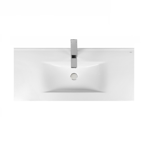 Раковина из сантехнического фарфора Bond Cube S05-1000 100х46 встраиваемая цвет белый глянцевый 1 отверстие под смеситель - фото 3