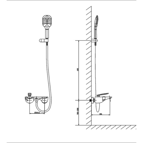 Смеситель для ванны и душа Timo Helmi 4014/00-16Y настенный хром/белый глянцевый - фото 2