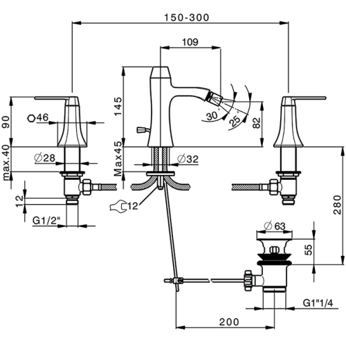 Смеситель Cisal Cherie CF0012206T на биде хром - фото 2