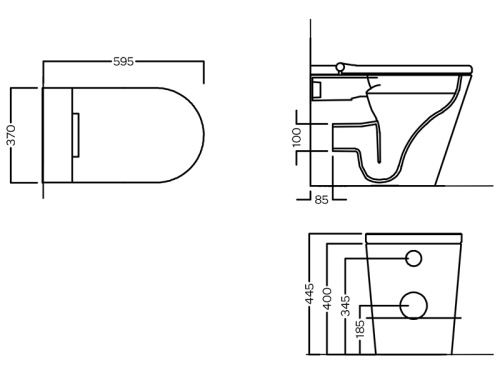 Унитаз приставной Hatria H-SMART Y9D401 белый с сиденьем микролифт безободковый душевой смыв - фото 3