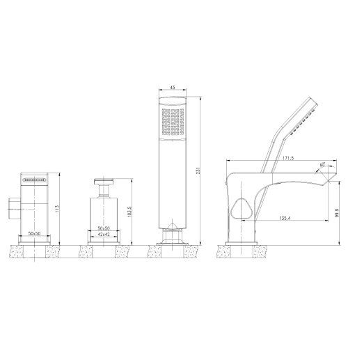 Смеситель для ванны LeMark Contest LM5845CW на борт ванны белый/хром - фото 3