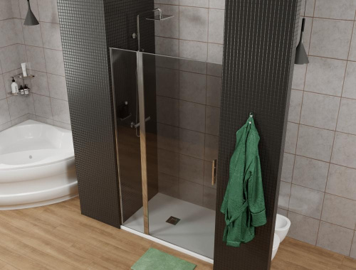 Душевая дверь Allen Brau Priority 3.31001.00G 90х200 стекло тонированное профиль хром глянцевый - фото 3