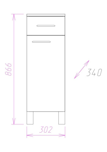 Шкаф Onika Каприз 403003 30х34х87 напольный - фото 3