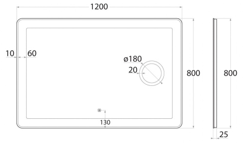 Зеркало в ванную Art&Max LATINA AM-Lat-1200-800-DS-F-X3 120х80 - фото 4