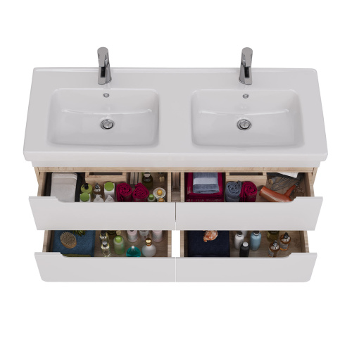 Тумба под раковину LeMark Olivia LM08OL125T 120х45х54 подвесная цвет белый - фото 3