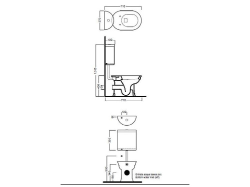 Чаша унитаза приставная Hatria DOLCEVITA YXXP01 цвет белый без бачка и сиденья душевой смыв - фото 3