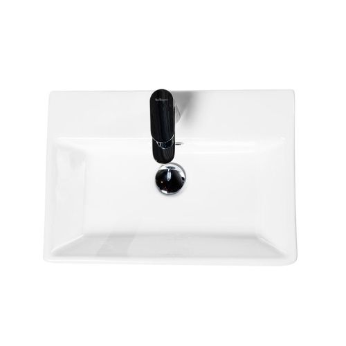 Раковина из сантехнического фаянса BelBagno BB1340 50х40 накладная цвет белый 1 отверстие под смеситель - фото 2
