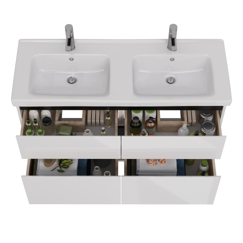 Тумба под раковину LeMark Combi LM03C125T-black 120х45х68 напольная/подвесная цвет белый/черный - фото 3