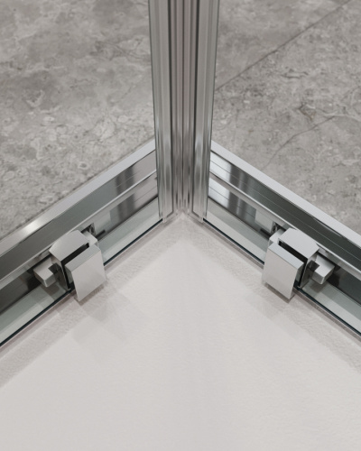 Душевой уголок Cezares MOLVENO MOLVENO-AH-21-100+30-C-Cr-IV 130х100 стекло прозрачное профиль хром глянцевый без поддона - фото 5