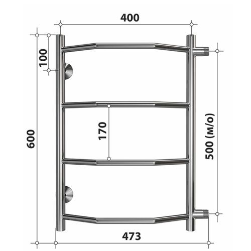 Полотенцесушитель Stelmix 4670078543868 47х60 водяной хром - фото 3