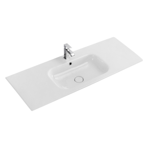 Раковина керамическая Cezares DUET CZR-NAT-120-LVB 120х46 подвесная цвет белый 1 отверстие под смеситель - фото 2
