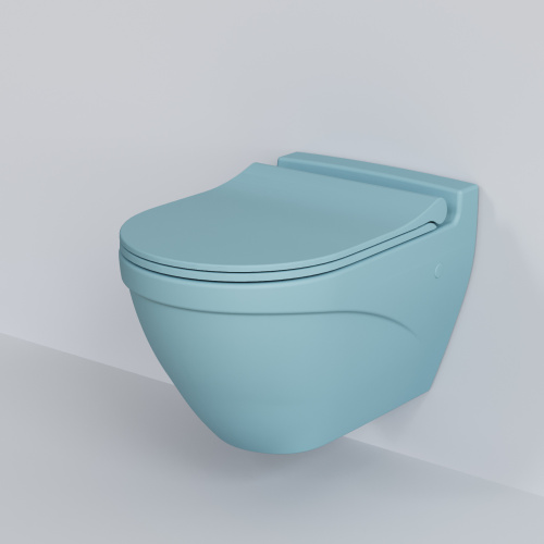 Чаша унитаза подвесная Ambassador Nord 133T20801 цвет голубой матовый без сиденья - фото 5