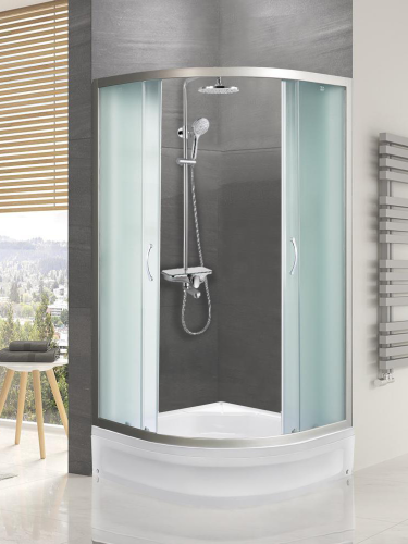 Душевой уголок River DON XL 10000003367 90х90 стекло матовое профиль хром матовый без поддона - фото 3