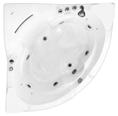 Ванна акриловая гидромассажная Gemy G9082 B 152х152 угловая четверть круга с каркасом - фото 3