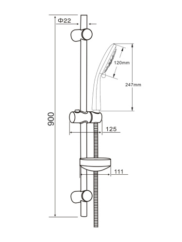 Душевой гарнитур Orange O-Shower OS906cr настенный  хром - фото 5