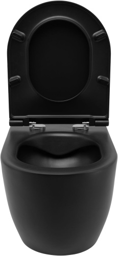 Унитаз приставной Allen Brau Reality 4.32004.31 черный матовый с сиденьем микролифт безободковый каскадный смыв - фото 4