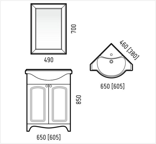 Зеркало-шкаф Corozo Классика SD-00000289 49х30х70 подвесной цвет белый - фото 2